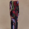 Soraya Long Sleeve Mesh Maxi Dress – Multi Fluid Reverie Print Soraya Long Sleeve Mesh Maxi Dress – Multi Fluid Reverie Print