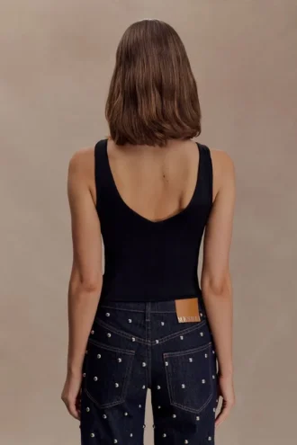 Spencer Slinky Top with Hardware – Black