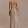 Starla Strapless Diamante Maxi Dress – Gold Starla Strapless Diamante Maxi Dress – Gold