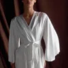 Sterling Satin Bridal Robe – Ivory