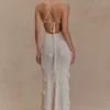Suki Knit Maxi Dress With Flowers – Nude Suki Knit Maxi Dress With Flowers – Nude