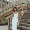 Suki Knit Maxi Dress With Flowers – Nude Suki Knit Maxi Dress With Flowers – Nude