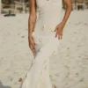 Suki Knit Maxi Dress With Flowers – Nude Suki Knit Maxi Dress With Flowers – Nude