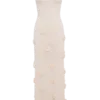 Suki Knit Maxi Dress With Flowers – Nude Suki Knit Maxi Dress With Flowers – Nude