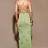 Suki Metallic Knit Maxi Dress – Pastel Green Suki Metallic Knit Maxi Dress – Pastel Green