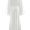 Sullivan Satin Bridal Robe With Lace – Ivory