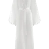 Sullivan Satin Bridal Robe With Lace – Ivory