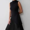 Suong High Neck Gathered Top – Black Suong High Neck Gathered Top – Black