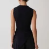 Suong High Neck Gathered Top – Black Suong High Neck Gathered Top – Black
