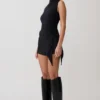 Suong High Neck Gathered Top – Black Suong High Neck Gathered Top – Black