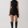 Suong High Neck Gathered Top – Black Suong High Neck Gathered Top – Black