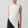 Suong High Neck Gathered Top – White Suong High Neck Gathered Top – White