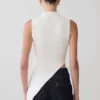 Suong High Neck Gathered Top – White Suong High Neck Gathered Top – White