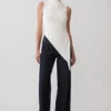 Suong High Neck Gathered Top – White Suong High Neck Gathered Top – White