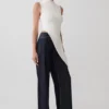 Suong High Neck Gathered Top – White Suong High Neck Gathered Top – White