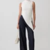 Suong High Neck Gathered Top – White Suong High Neck Gathered Top – White