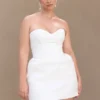 Suzette Taffeta Bow Mini Dress – White Suzette Taffeta Bow Mini Dress – White