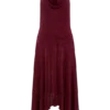 Sylvie Lurex Hankie Midi Dress – Wine