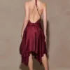 Sylvie Lurex Hankie Midi Dress – Wine