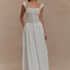 Tahlia Pointelle Knit Midi Dress – White Tahlia Pointelle Knit Midi Dress – White