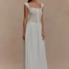 Tahlia Pointelle Knit Midi Dress – White Tahlia Pointelle Knit Midi Dress – White