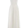 Tahlia Pointelle Knit Midi Dress – White Tahlia Pointelle Knit Midi Dress – White