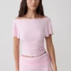 Talise Modal Flounce Short Sleeve Top – Ballet Pink Talise Modal Flounce Short Sleeve Top – Ballet Pink