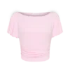 Talise Modal Flounce Short Sleeve Top – Ballet Pink Talise Modal Flounce Short Sleeve Top – Ballet Pink