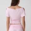Talise Modal Flounce Short Sleeve Top – Ballet Pink Talise Modal Flounce Short Sleeve Top – Ballet Pink