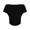 Talise Modal Flounce Short Sleeve Top – Black