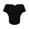 Talise Modal Flounce Short Sleeve Top – Black