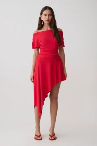 Talise Modal Hankie Midi Skirt – Red