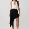 Talise Modal Hankie Midi Skirt – Black