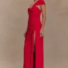 Tamara Shirred Chiffon Midi Dress – Red Tamara Shirred Chiffon Midi Dress – Red