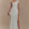 Tamara Shirred Chiffon Midi Dress – White Tamara Shirred Chiffon Midi Dress – White