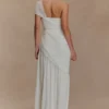 Tamara Shirred Chiffon Midi Dress – White Tamara Shirred Chiffon Midi Dress – White