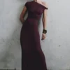 Tamsin Short Sleeve Modal Maxi Dress – Mahogany