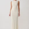 Tarna Sleeveless Slinky Maxi Dress – Bone