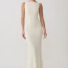 Tarna Sleeveless Slinky Maxi Dress – Bone