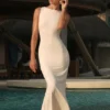 Tarna Sleeveless Slinky Maxi Dress – Bone