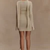 Taron Knit Mini Dress With Scarf – Cream Taron Knit Mini Dress With Scarf – Cream