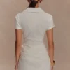 Tarryn Collared Cotton Mini Dress – White