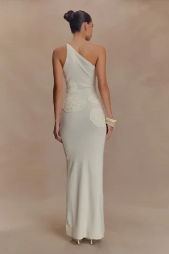 Teneika Crochet Knit Maxi Dress – Ivory