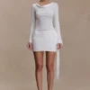 Elowen Knit Cowl Long Sleeve Top – White Elowen Knit Cowl Long Sleeve Top – White
