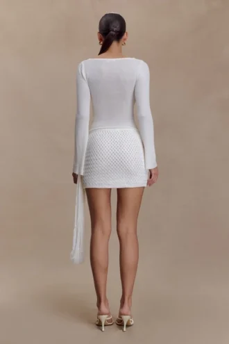 Terrymae Crochet Mini Skirt – White