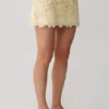 Tessa Broderie Mini Skirt – Lemon