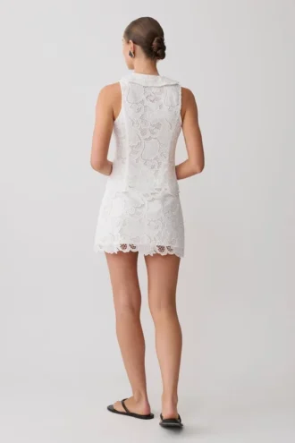 Tessa Broderie Mini Skirt – White