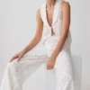Tessa Broderie Straight Leg Pants – White