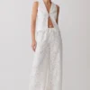 Tessa Broderie Straight Leg Pants – White
