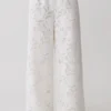 Tessa Broderie Straight Leg Pants – White